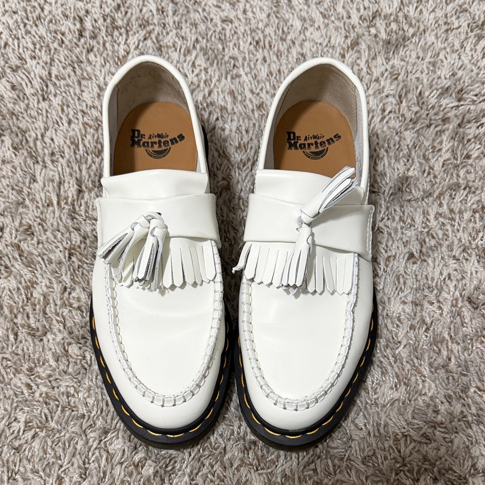 Dr. Martens White Tassel Loafers